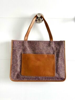 Longchamp Leather-Trimmed Tweed Tote Bag
